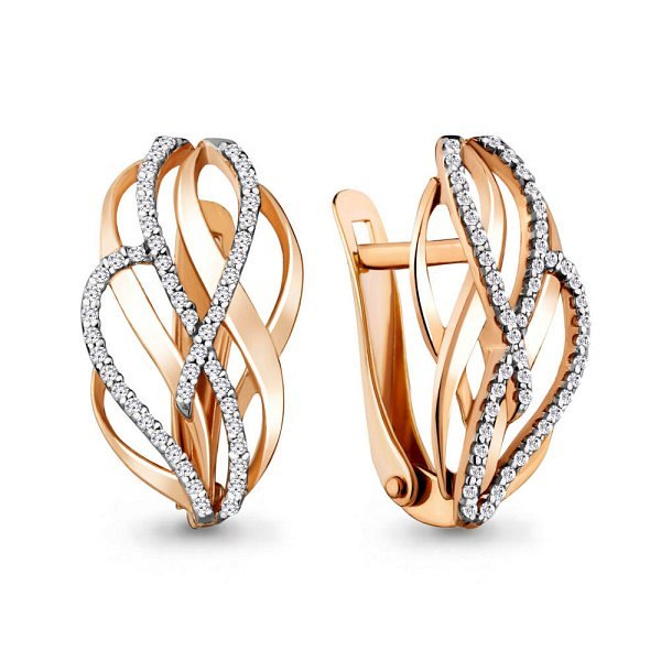 Серьги Аквамарин - Золото 585, Фианит (арт. 42696А.1)