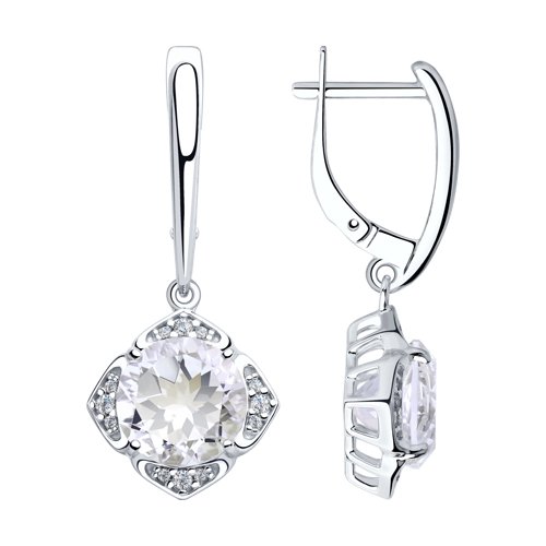 Серьги SOKOLOV - Серебро 925, Горный хрусталь, Фианит (арт. 92022062)