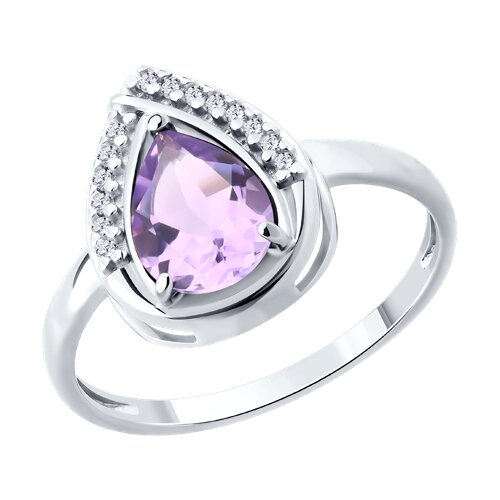Кольцо SOKOLOV - Серебро 925, Аметист, Фианит (арт. 92014623)