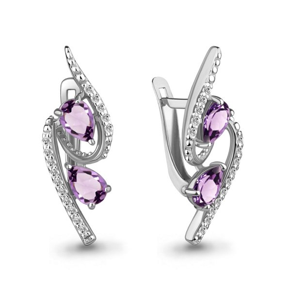 Серьги Аквамарин - Серебро 925, Амазонит, Фианит (арт. 4322904А.5)