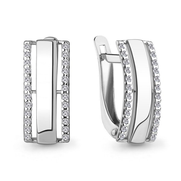 Серьги Аквамарин - Серебро 925, Фианит (арт. 49867А.5)