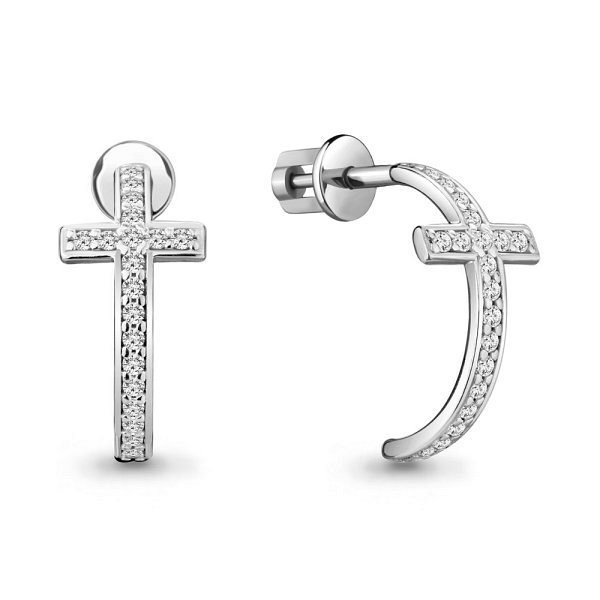 Серьги Аквамарин - Серебро 925, Фианит (арт. 48553А.5)