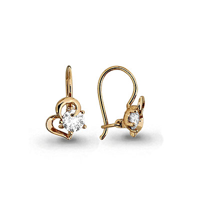 Серьги Аквамарин - Золото 585, Фианит (арт. 42681.1)