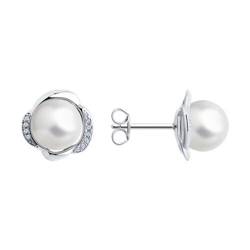 Серьги SOKOLOV - Серебро 925, Жемчуг культивированный, Фианит (арт. 92022900-91)