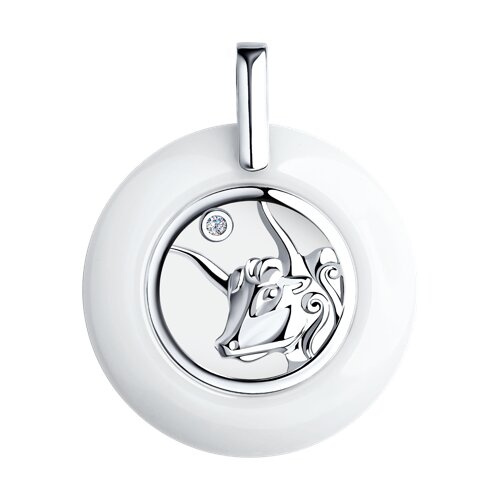 Подвеска Diamant - Серебро 925, Керамика, Фианит (арт. 94-130-00571-1)