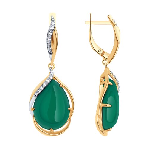 Серьги SOKOLOV - Серебро 925, Агат, Фианит (арт. 83020432)