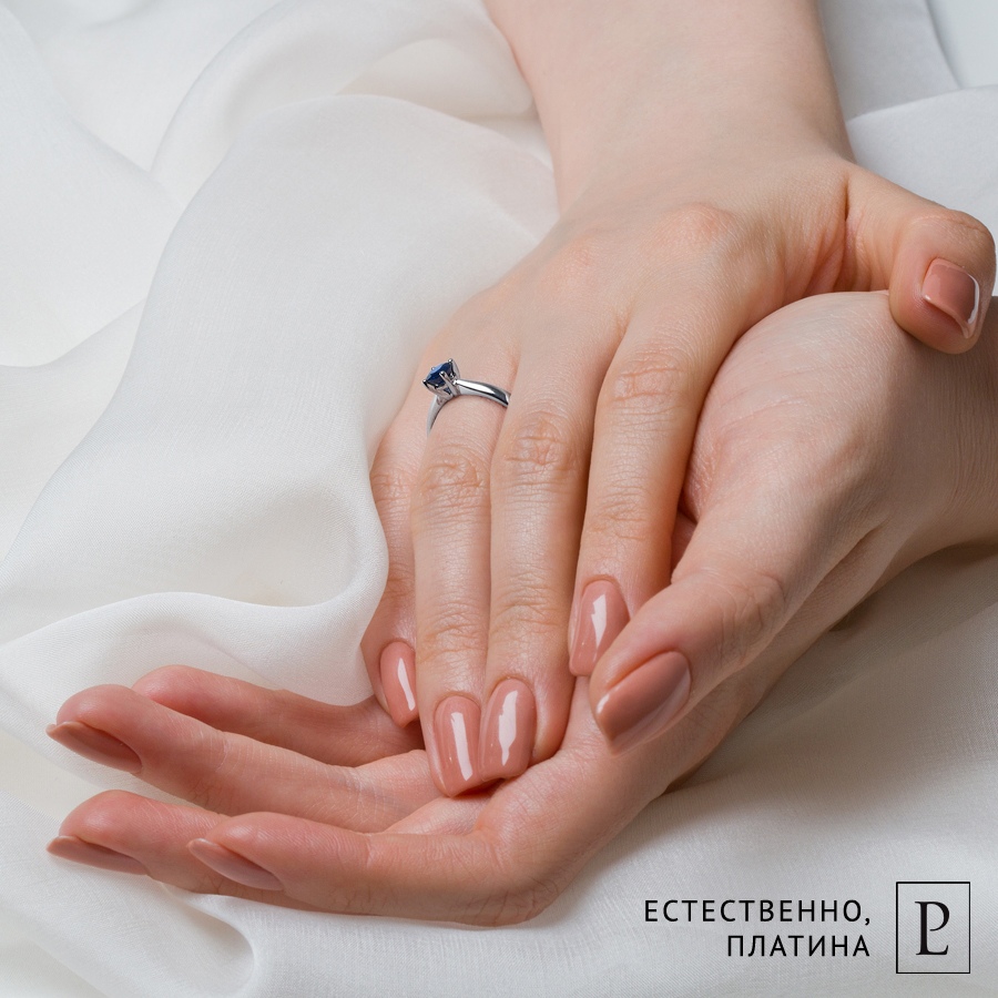 Кольцо Platinum Lab. - Платина 950, Сапфир (арт. ПК-090С-04)