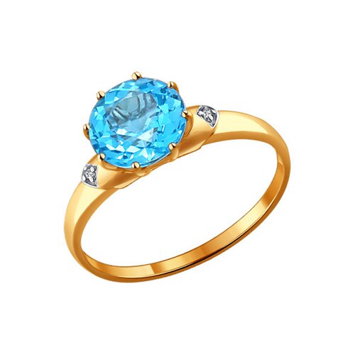 Кольцо SOKOLOV - Золото 375, Топаз, Фианит (арт. 37714003)