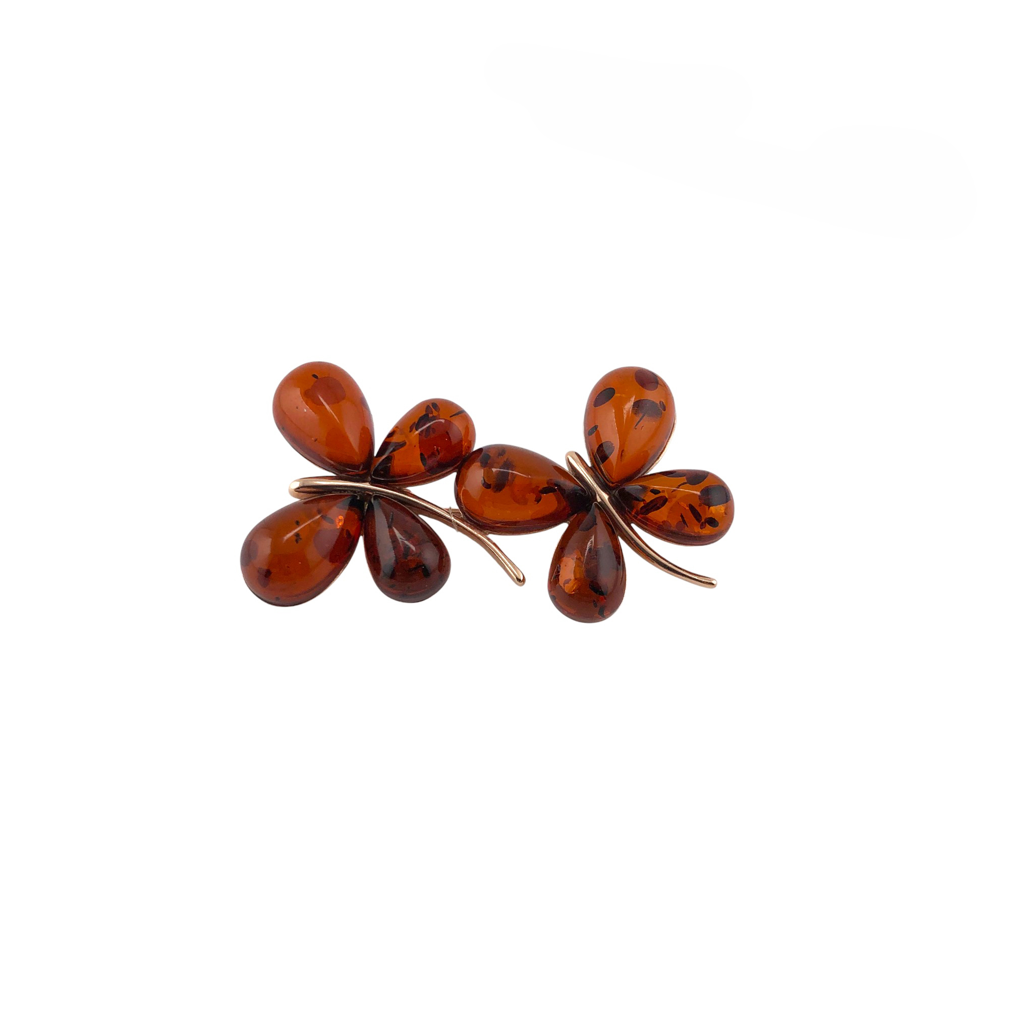 Брошь Янтарная волна - Серебро 925, Янтарь (арт. 825033к)
