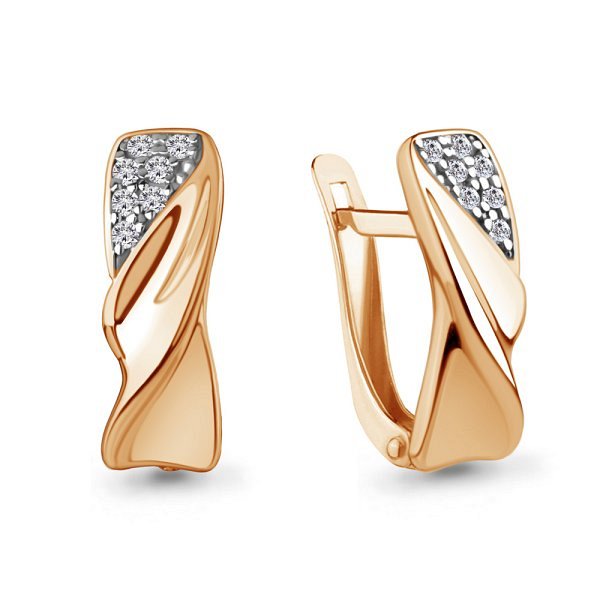 Серьги Аквамарин - Серебро 925, Фианит (арт. 400121А.6)