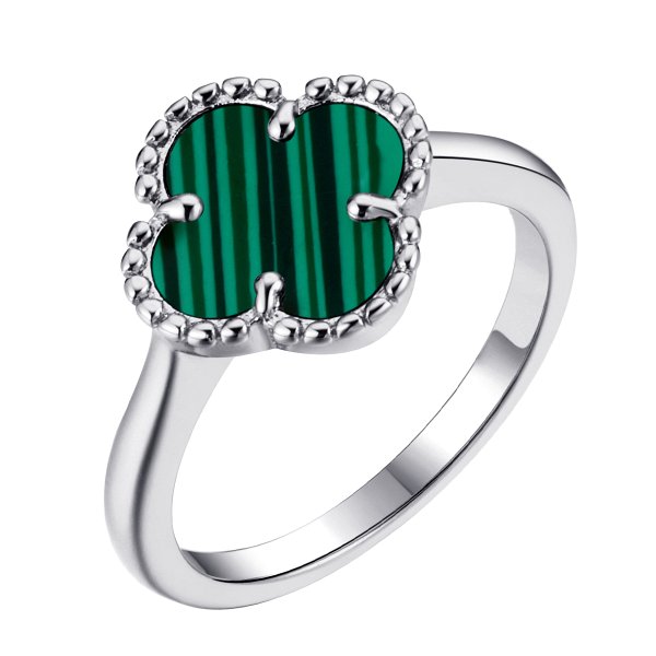 Кольцо FRESH - Серебро 925, Синтетический малахит (арт. TC-R01968-X-W-Mal-X-X)