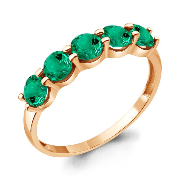 Кольцо Аквамарин - Серебро 925, Синтетический изумруд (арт. 69364П.6)