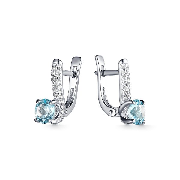 Серьги Дар - Серебро 925, Топаз, Фианит (арт. С-3919рс40200)