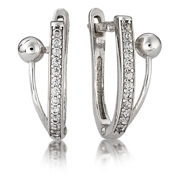 Серьги Галатея - Серебро 925, Фианит (арт. 3342.1)