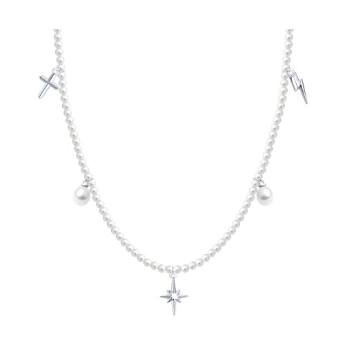 Колье SOKOLOV - Серебро 925, Жемчуг имитация, Жемчуг культивированный (арт. 92070101)