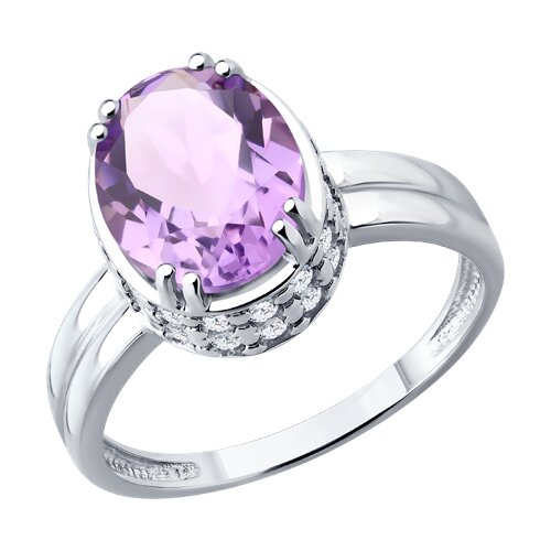 Кольцо SOKOLOV - Серебро 925, Фианит, Аметист (арт. 92014873)