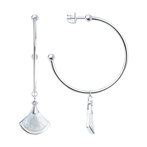 Серьги Diamant - Серебро 925, Фианит, Эмаль (арт. 94-122-02302-1)