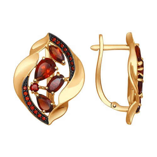Серьги SOKOLOV - Золото 585, Гранат (арт. 724614)
