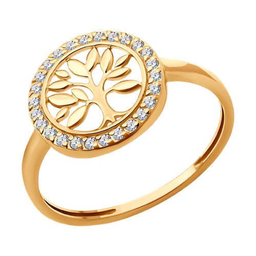 Кольцо SOKOLOV - Золото 585, Фианит (арт. 019383)