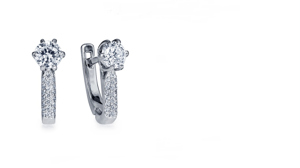 Серьги Platinum Lab. - Платина 950, Бриллиант (арт. ПС-030-01)
