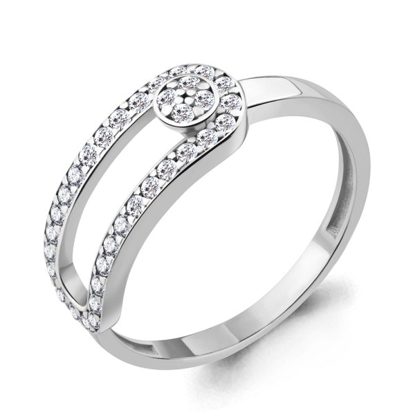 Кольцо Аквамарин - Серебро 925, Фианит (арт. 67162А.5)