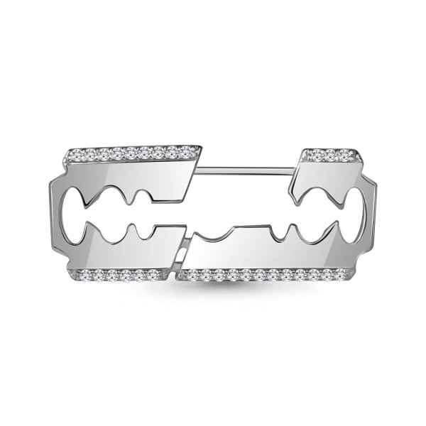 Брошь Аквамарин - Серебро 925, Фианит (арт. 77412А.5)