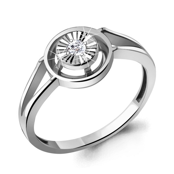 Кольцо Аквамарин - Серебро 925, Фианит (арт. 68802.5)