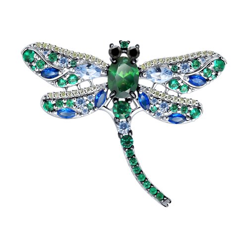 Брошь SOKOLOV - Серебро 925, Фианит (арт. 94040271)