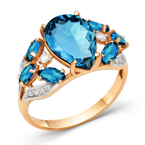 Кольцо ЮФ Династия - Золото 375, Синтетический ситалл , Фианит (арт. 000201-5332)