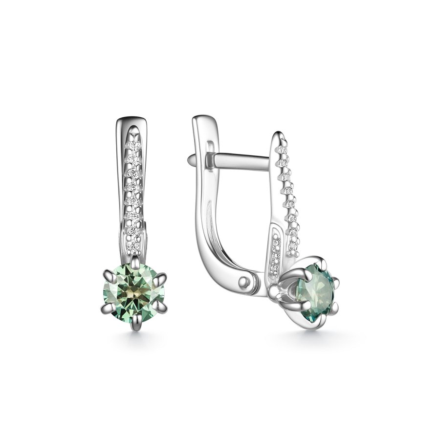 Серьги Дар - Серебро 925, Муассанит, Фианит (арт. С-5088рс1613900)