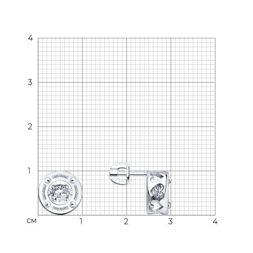 Серьги SOKOLOV - Серебро 925, Бриллианит (арт. 94027763)