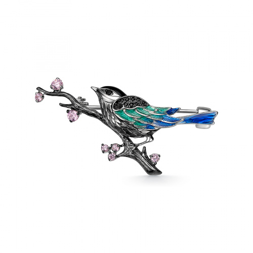 Брошь Мириада - Серебро 925, Фианит, Эмаль (арт. 901081671)
