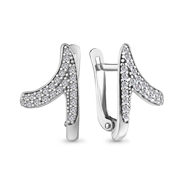 Серьги Аквамарин - Серебро 925, Фианит (арт. 49998А.5)