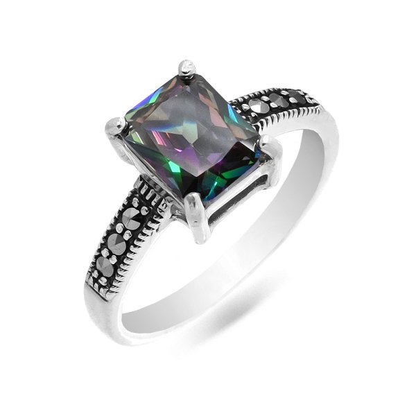 Кольцо Эвора - Серебро 925, Кварц, Марказит (арт. 642296)