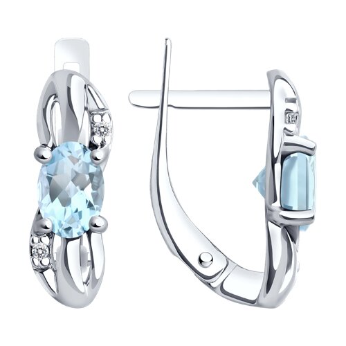 Серьги Diamant - Серебро 925, Топаз, Фианит (арт. 94-320-00182-1)