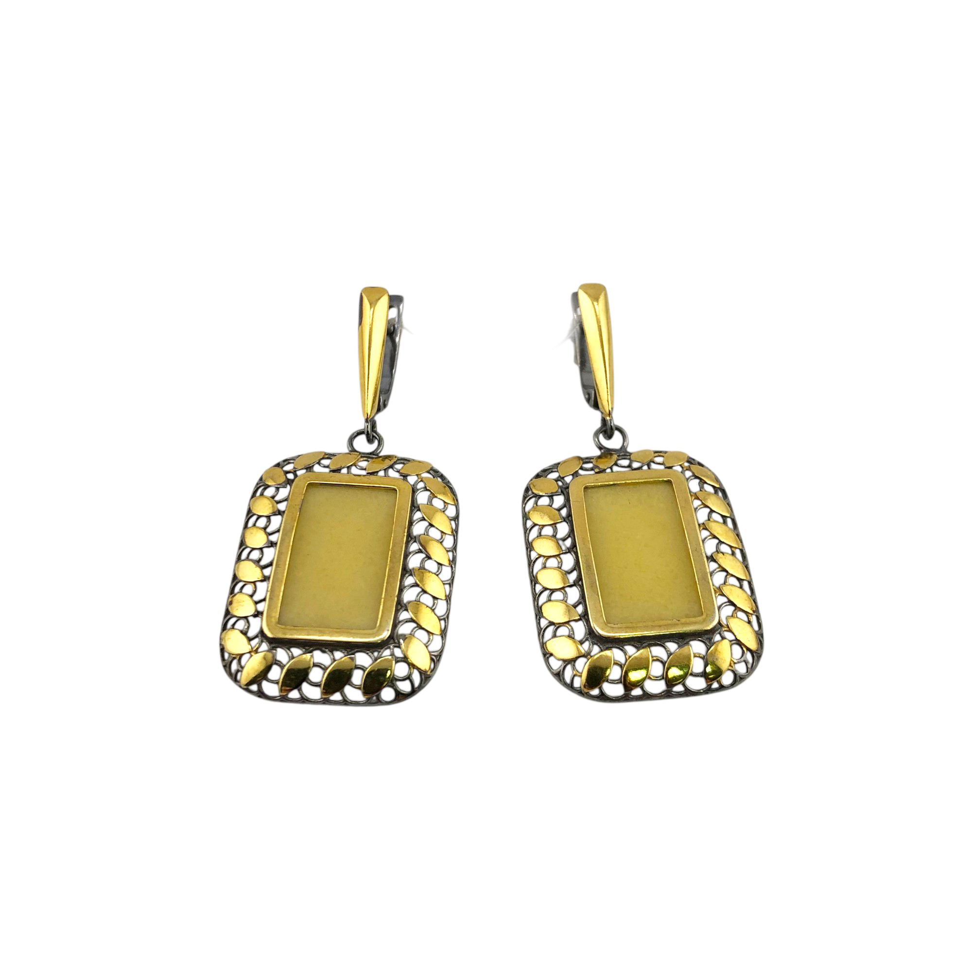 Серьги Янтарная волна - Серебро 925, Янтарь (арт. 821324б)