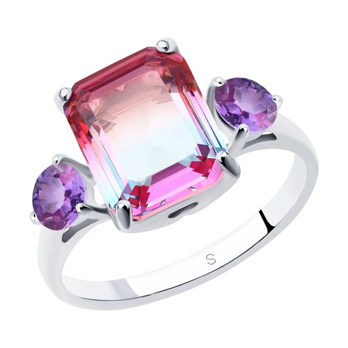 Кольцо SOKOLOV - Серебро 925, Синтетический ситалл , Фианит (арт. 92011725)