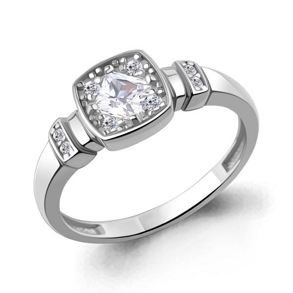 Кольцо Аквамарин - Серебро 925, Фианит (арт. 600454А.5)