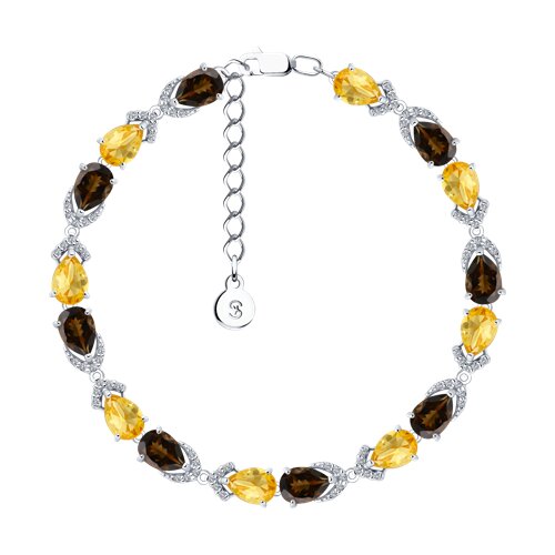 Браслет SOKOLOV - Серебро 925, Раухтопаз, Фианит, Цитрин (арт. 92050108)
