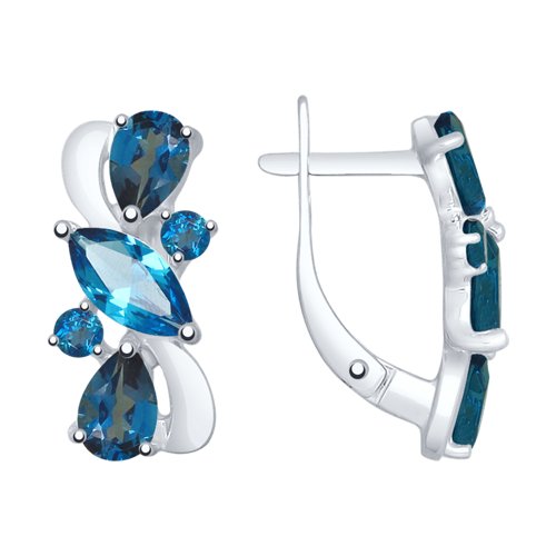 Серьги SOKOLOV - Серебро 925, Топаз лондон (арт. 92021802)