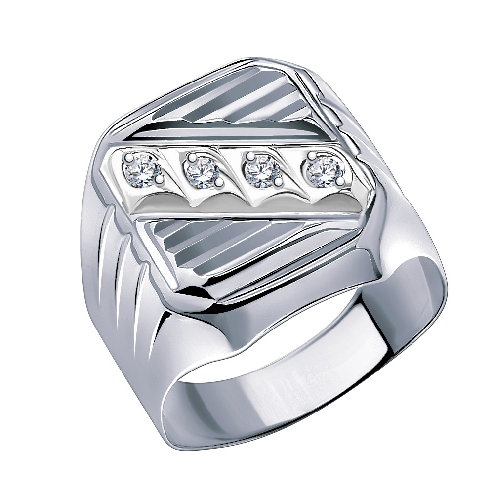 Кольцо Атолл - Серебро 925, Фианит (арт. 4140а-925)