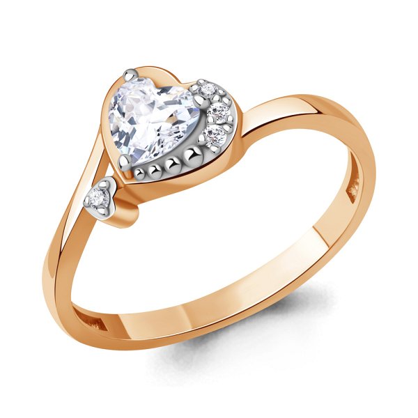 Кольцо Аквамарин - Серебро 925, Фианит (арт. 600505А.6)