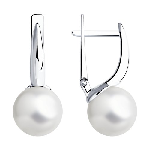 Серьги Diamant - Серебро 925, Жемчуг имитация (арт. 94-120-01174-1)