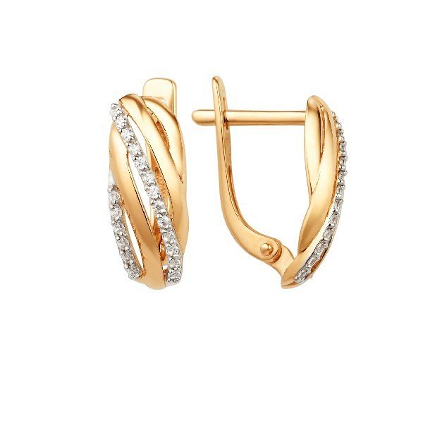 Серьги ЮФ Династия - Золото 375, Фианит (арт. 001912-5102)