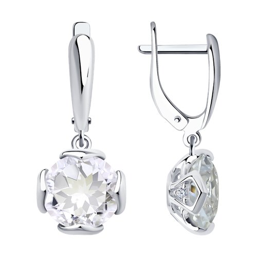 Серьги SOKOLOV - Серебро 925, Горный хрусталь, Фианит (арт. 92022046)