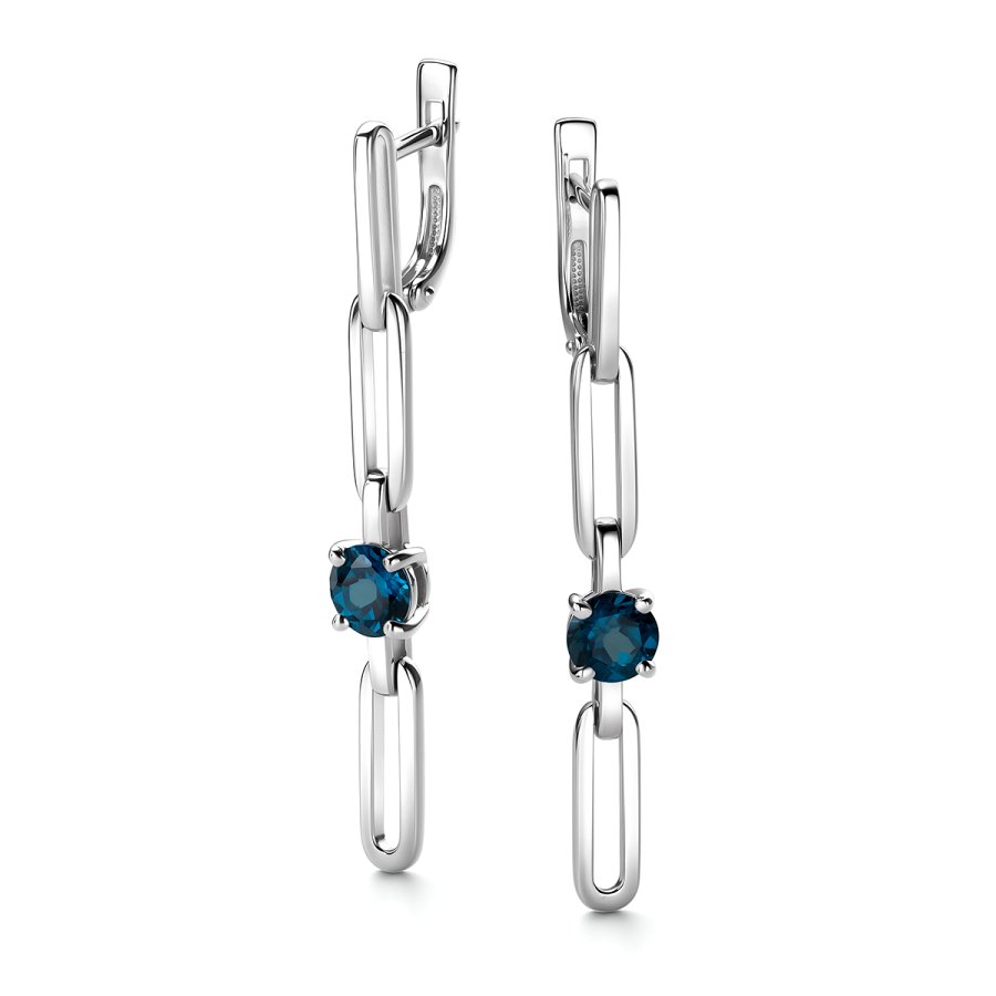 Серьги Дар - Серебро 925, Топаз лондон (арт. С-5188рс411)