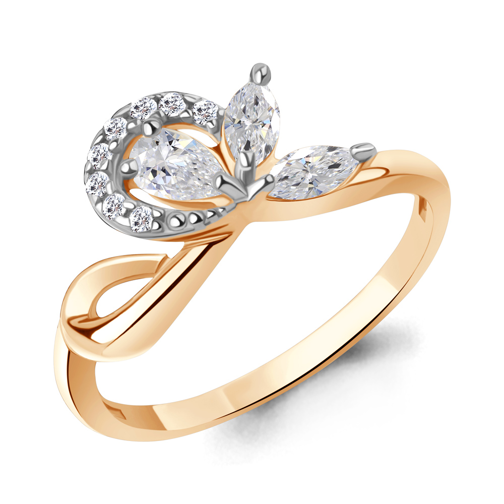 Кольцо Аквамарин - Серебро 925, Фианит (арт. 600157А.6)