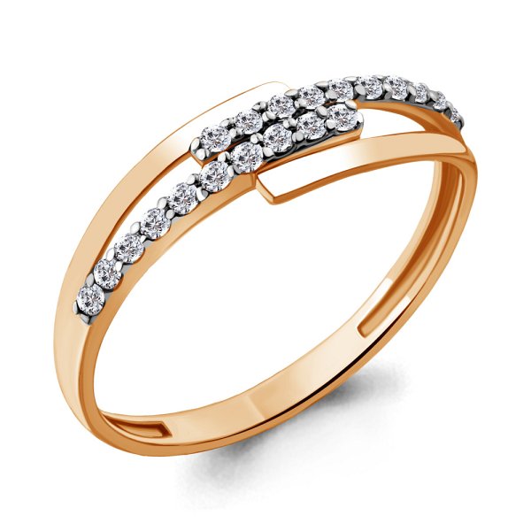 Кольцо Аквамарин - Золото 375, Фианит (арт. 61966А.8)