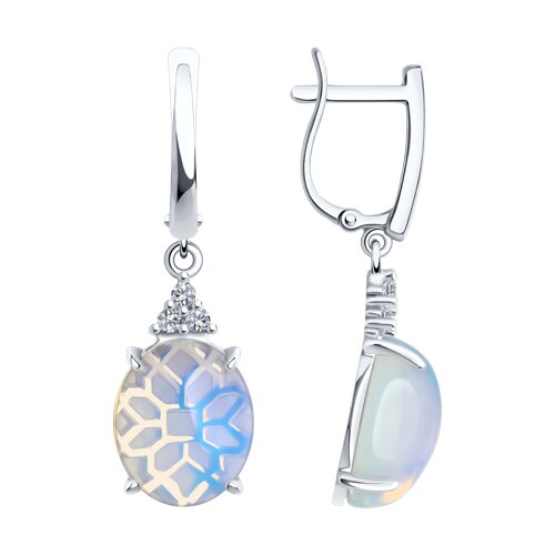 Серьги Diamant - Серебро 925, Опалит, Фианит (арт. 94-321-01837-1)