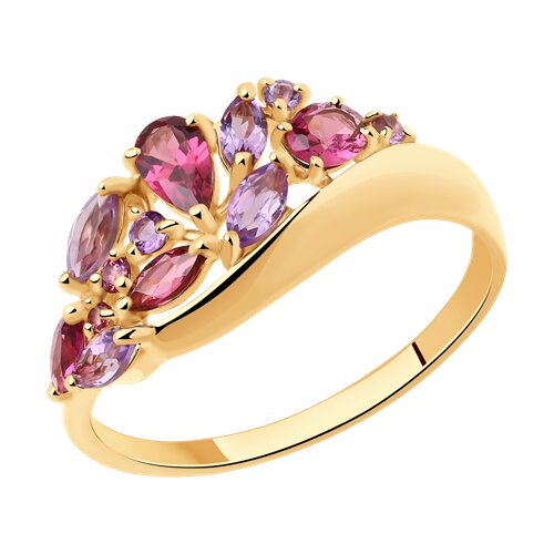 Кольцо SOKOLOV - Золото 375, Аметист, Родолит (арт. 37714393)